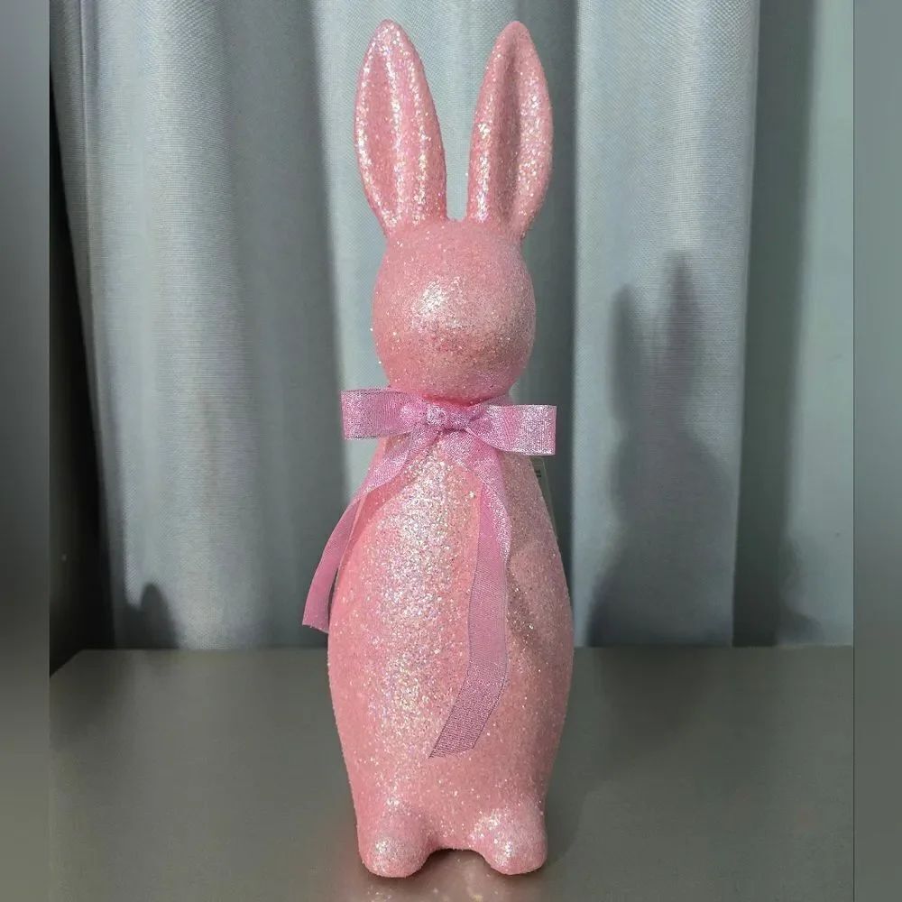 New Ashland medium 17' Glitter Pink Bunny Easter Home Decor